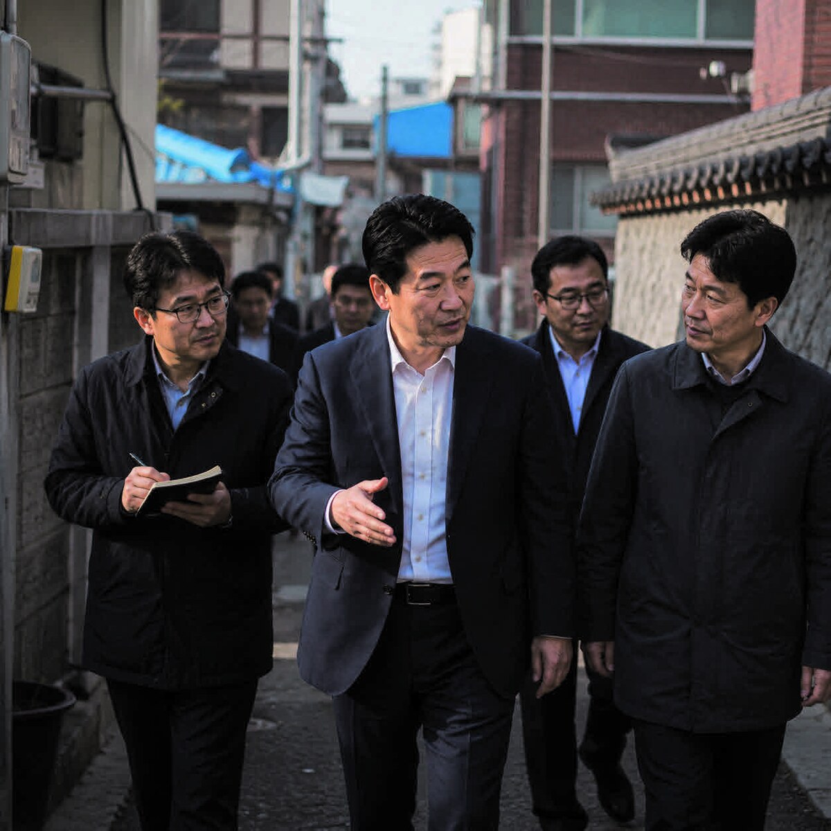 지역 현장을 살피는 정치인